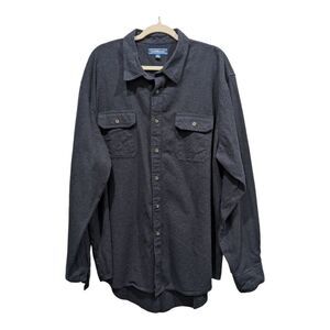 Croft & Barrow Thick Blue 100% Cotton Felt Button Up Shacket Shirt Jacket, XXL